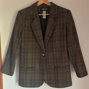 Vintage 1975 SAG HARBOR Prince of Wales Check Wool Blazer_ Size 8